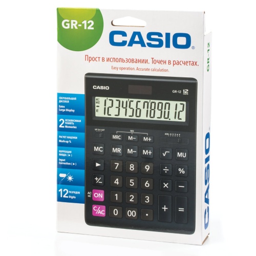 Калькулятор настольный Casio GR-12-W-EP 12 разрядов 250380 фото 2